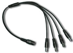 DC Plug Power Lead, Male To Four Female, 40CM